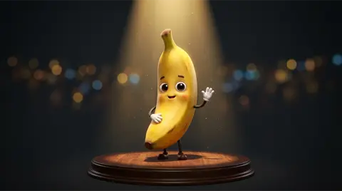 原图：舞台上的卡通香蕉角色